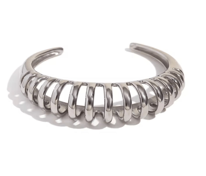 COIL CUFF - RHODIUM