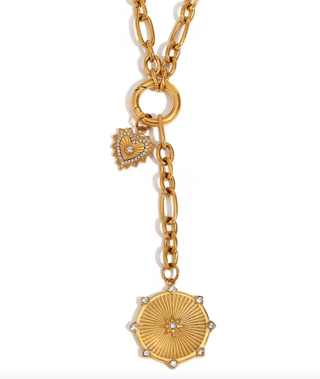DOUBLE MEDALLION NECKLACE - GOLD