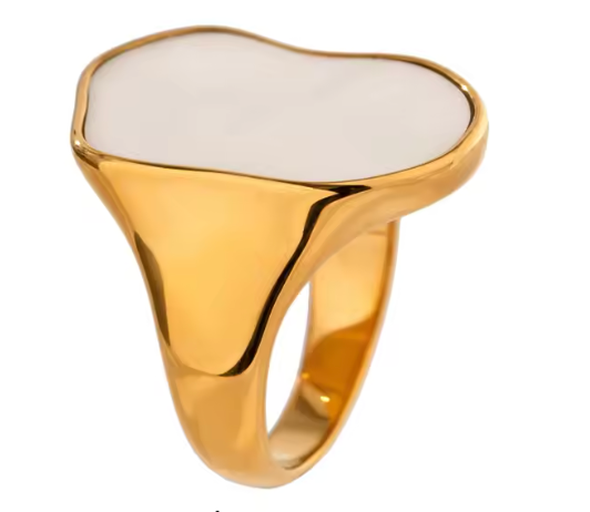 HAND SET MOTHER OF PEARL RING GOLD