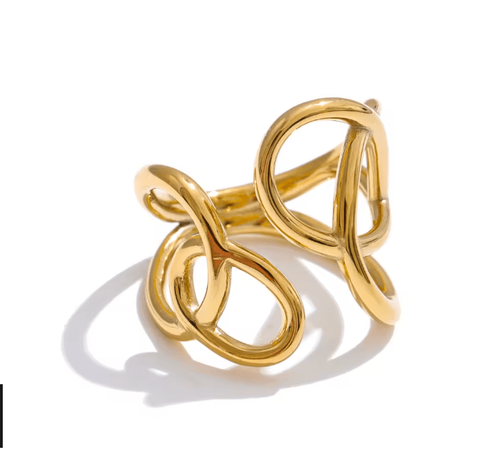 SCULPTURAL OPEN RING - GOLD