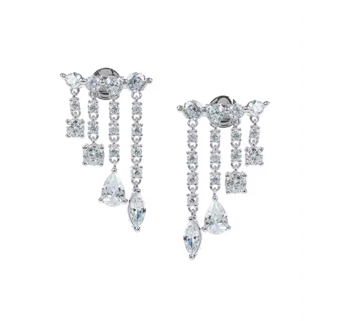 GENESIS ASCENDING CLIMBER EARRING - RHODIUM