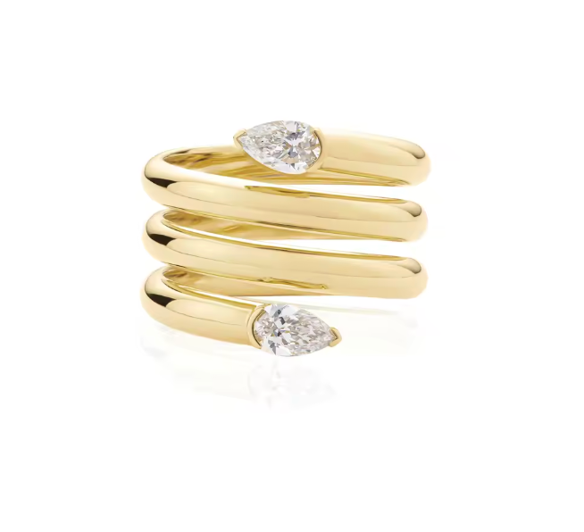 SPIRAL PEAR RING GOLD