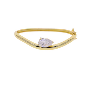 CURVED PEAR BANGLE GOLD