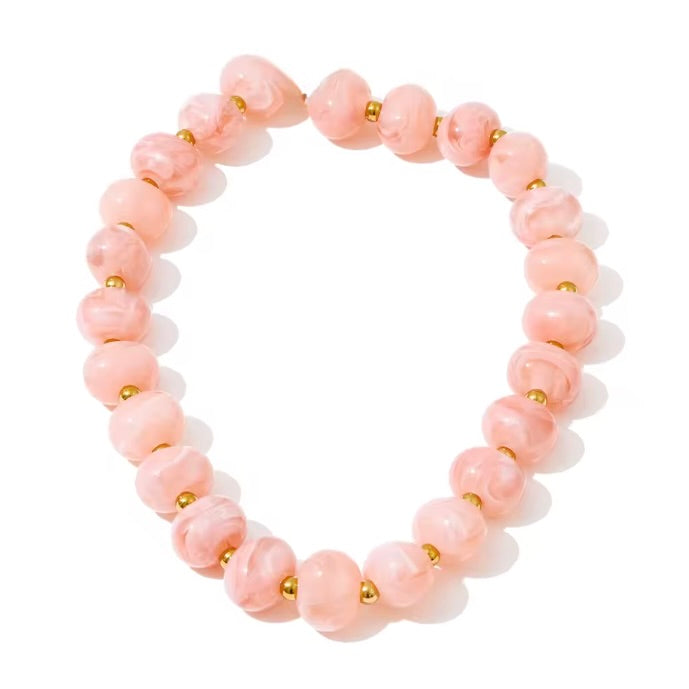 PALM BEACH RESIN BEAD CHOKER - BLUSH