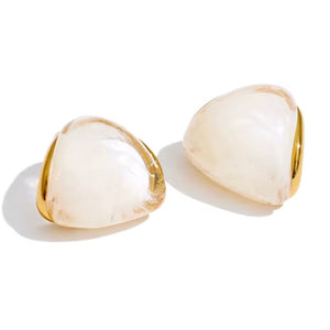 PALM BEACH RESIN HUGGIE EARRING - CLOUD