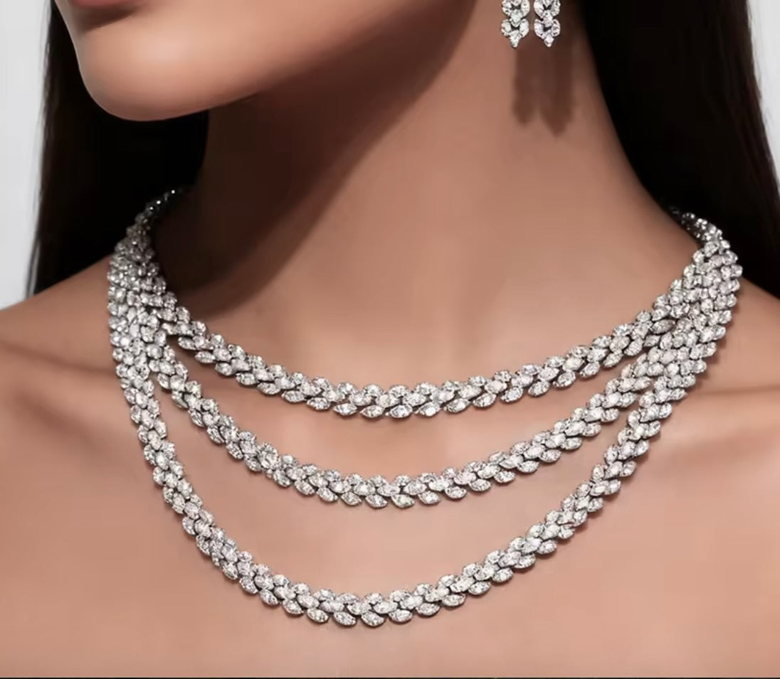 RANIA ESTATE LAYERED MARQUIS NECKLACE