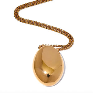 RIVER STONE LONG PENDANT - GOLD