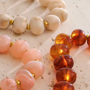 PALM BEACH RESIN BEAD CHOKER - LIMESTONE