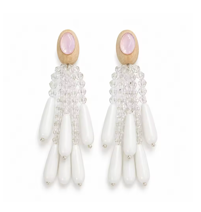 CLOUD DANGLE HAND BEADED EARRING