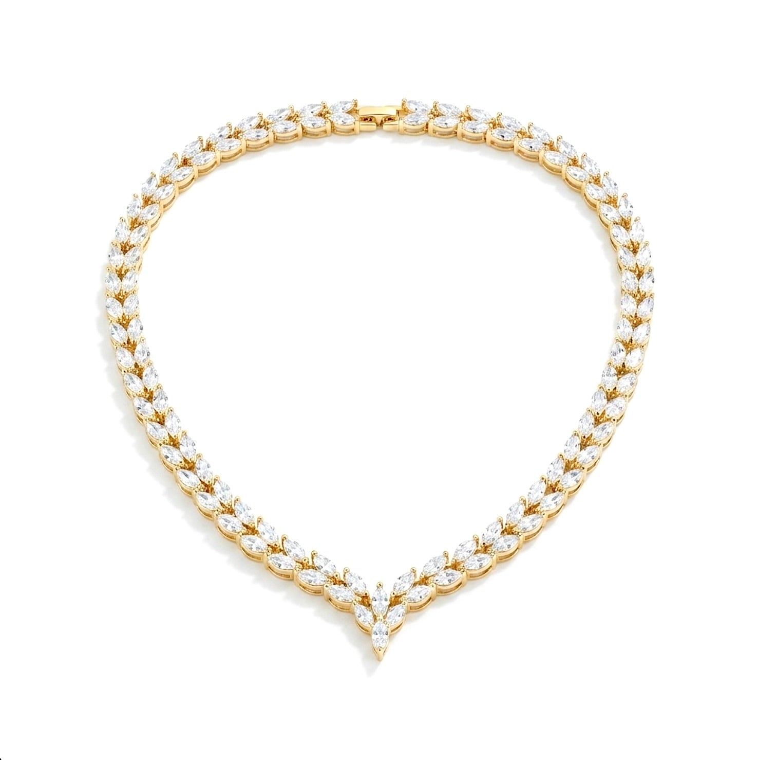 RANIA POINTED V ESTATE COLLAR - GOLD