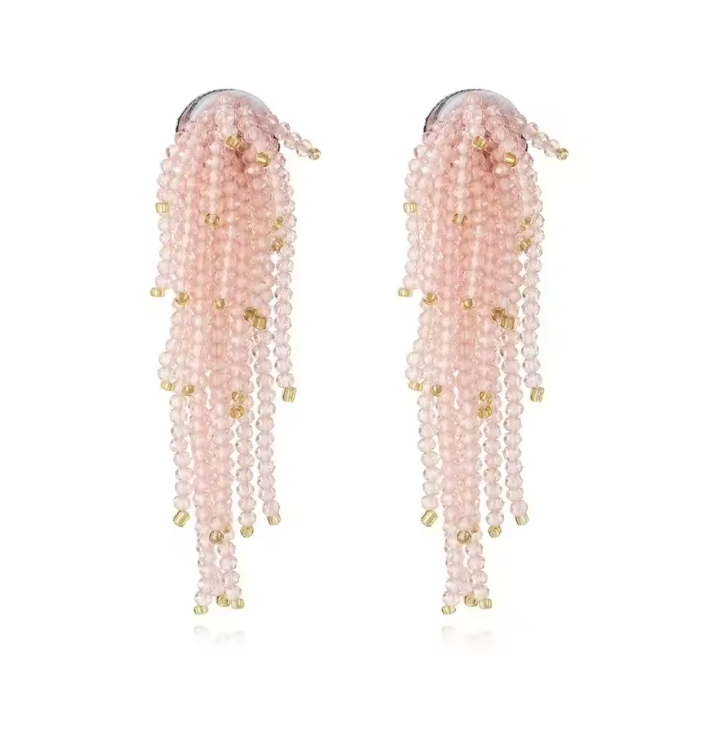 WEEPING WILLOW HAND BEADED EARRING - PETAL