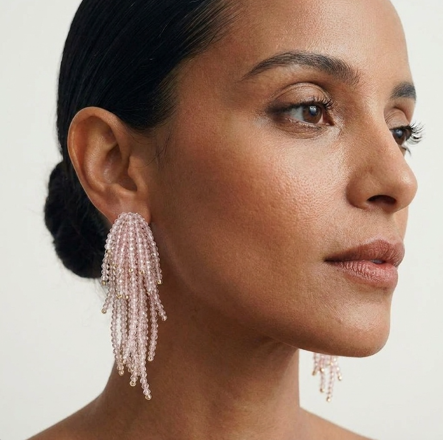 WEEPING WILLOW HAND BEADED EARRING - PETAL