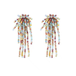 WEEPING WILLOW HAND BEADED EARRING - SUNSET CONFETTI