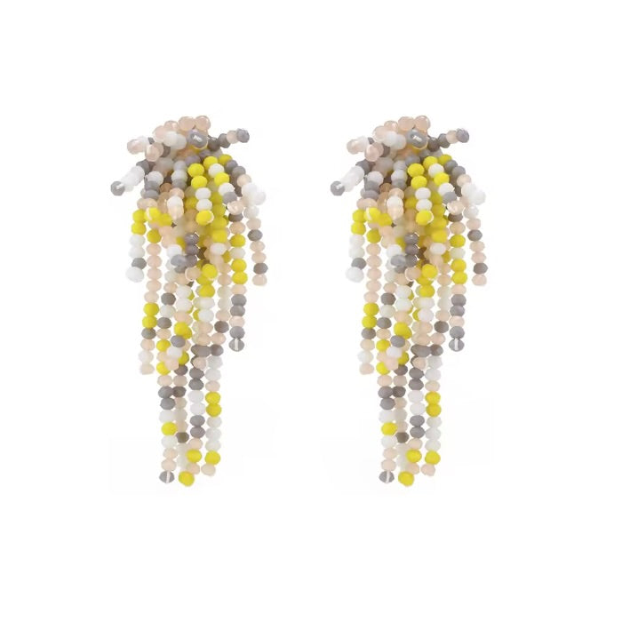 WEEPING WILLOW HAND BEADED EARRING - SUN CONFETTI
