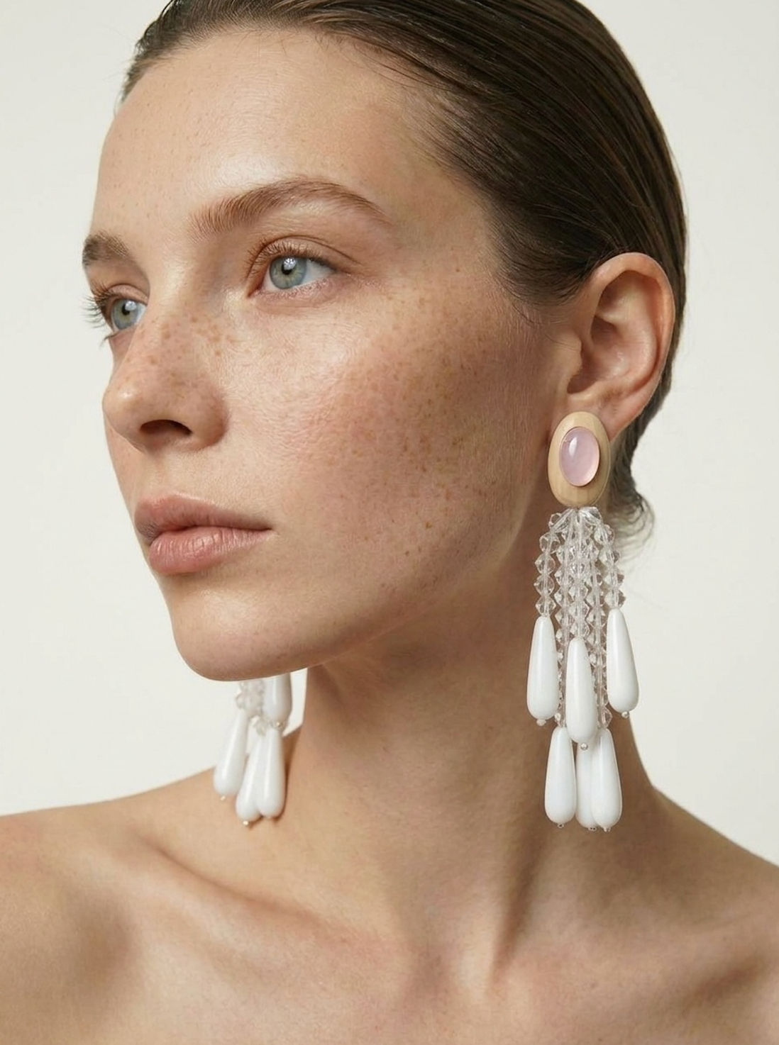 CLOUD DANGLE HAND BEADED EARRING