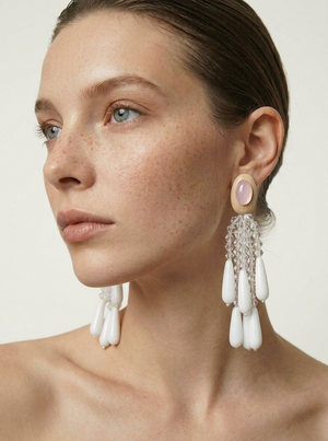 CLOUD DANGLE HAND BEADED EARRING
