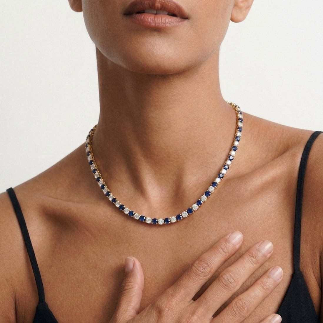 FALLON Jewelry - grace tennis chain dotted emerald copy