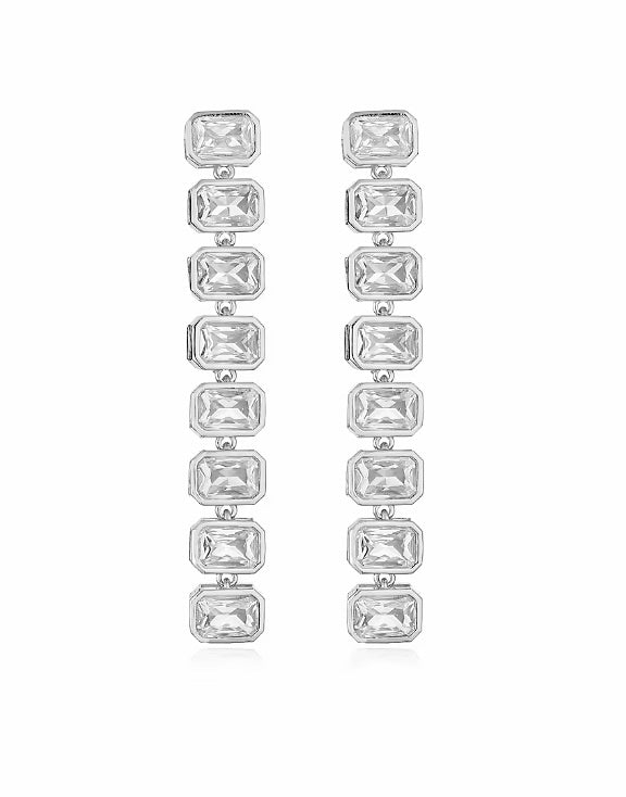 LEXINGTON BEZEL SET EMERALD CUT EARRING - GOLD