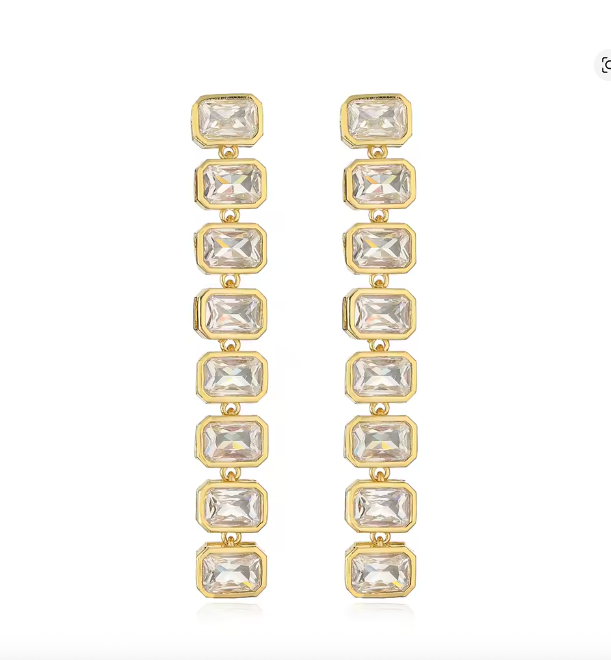 LEXINGTON BEZEL SET EMERALD CUT EARRING - GOLD