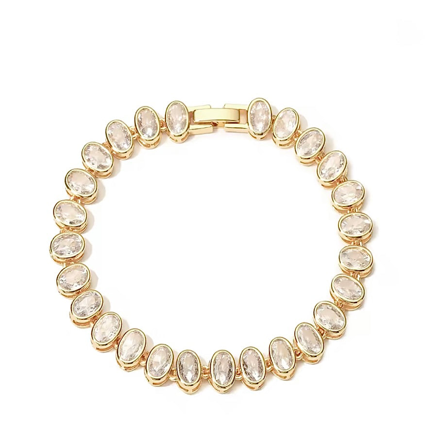 MADISON OVAL CUT BEZEL SET BRACELET - GOLD PREORDER