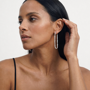 GENESIS INFINITY HOOP EARRING - RHODIUM