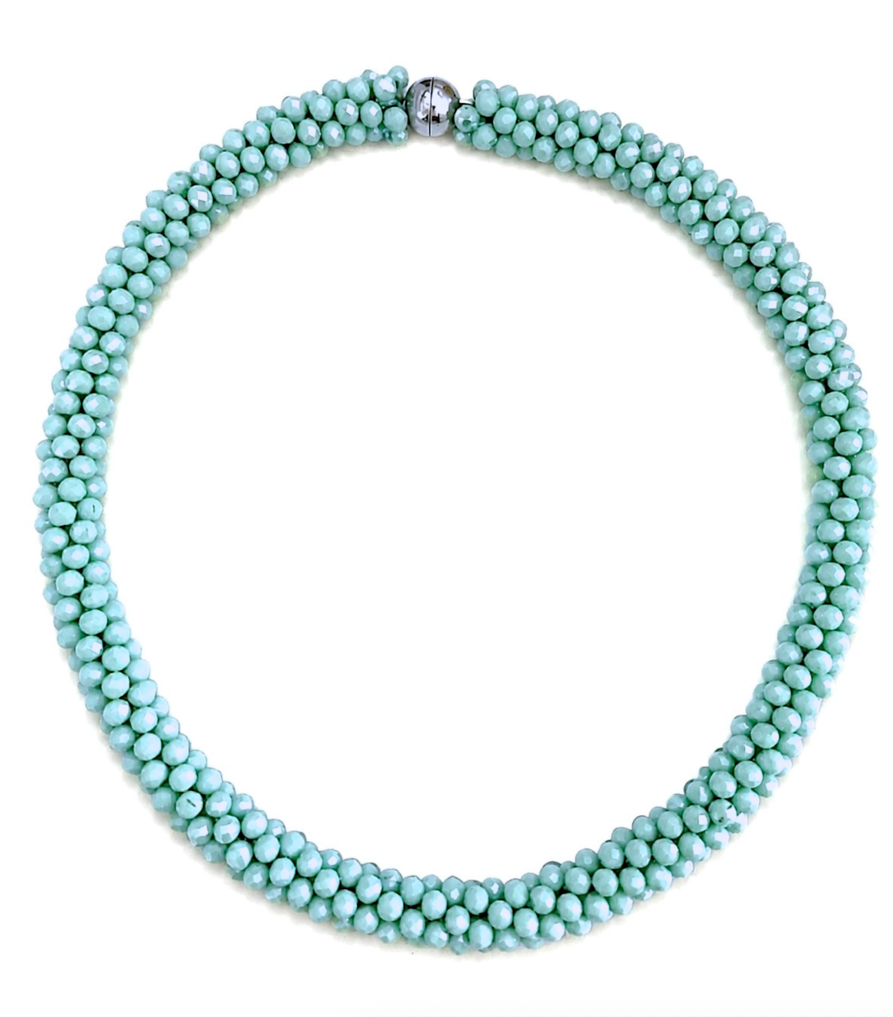 ROCK CANDY HAND BEADED COLLAR NECKLACE - TURQUOISE