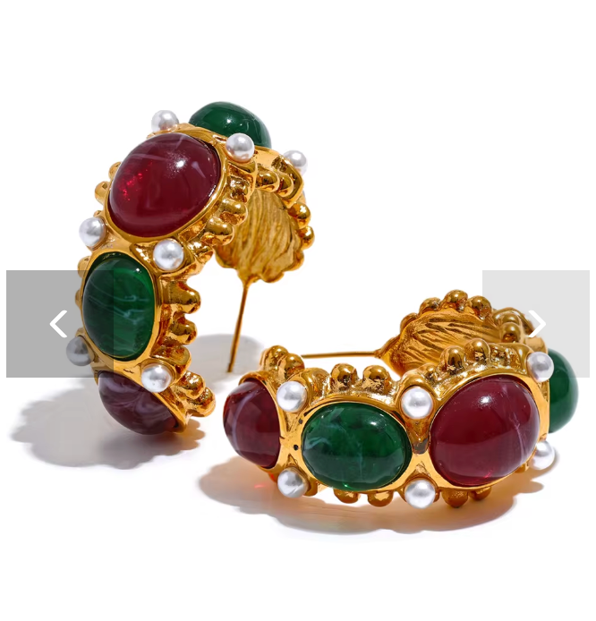 GIA GEMSTONE HOOP - GOLD/$80 USE CODE SALE50