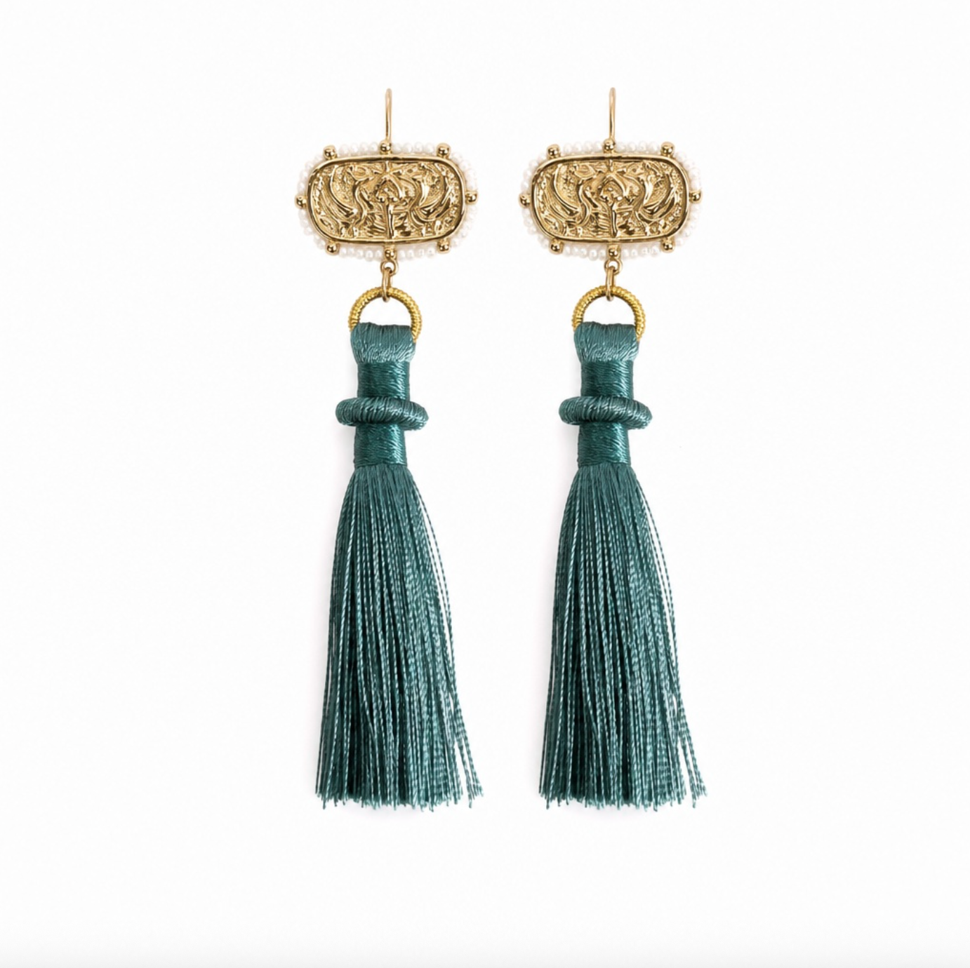PRIESTESS TASSEL EARRING - EMERALD