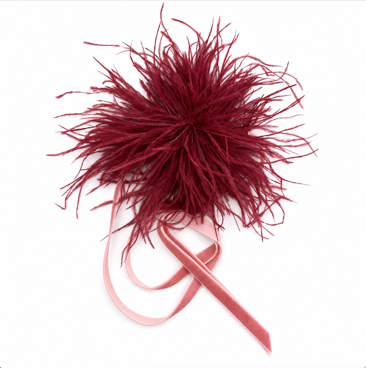 CANYON FEATHER BROOCH/CHOKER/BELT - SCARLET/PETAL
