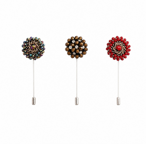 LOLLIPOP HAND BEADED STICK PIN SET - WARM