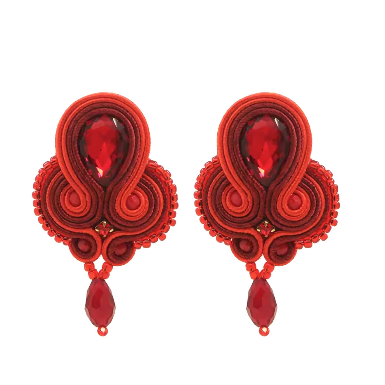 DANUBE DROP EARRINGS - SCARLET