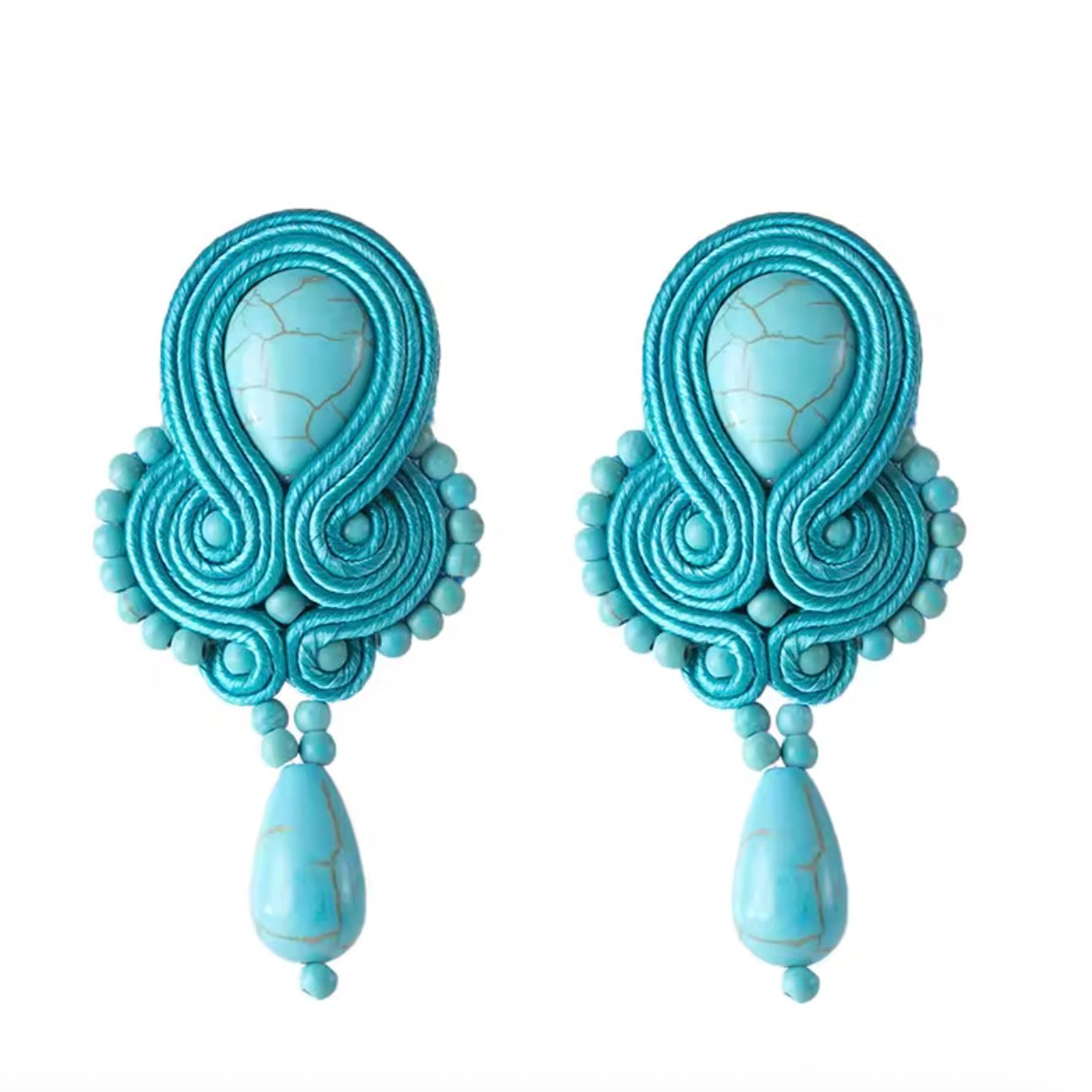 DANUBE DROP EARRINGS - TURQ
