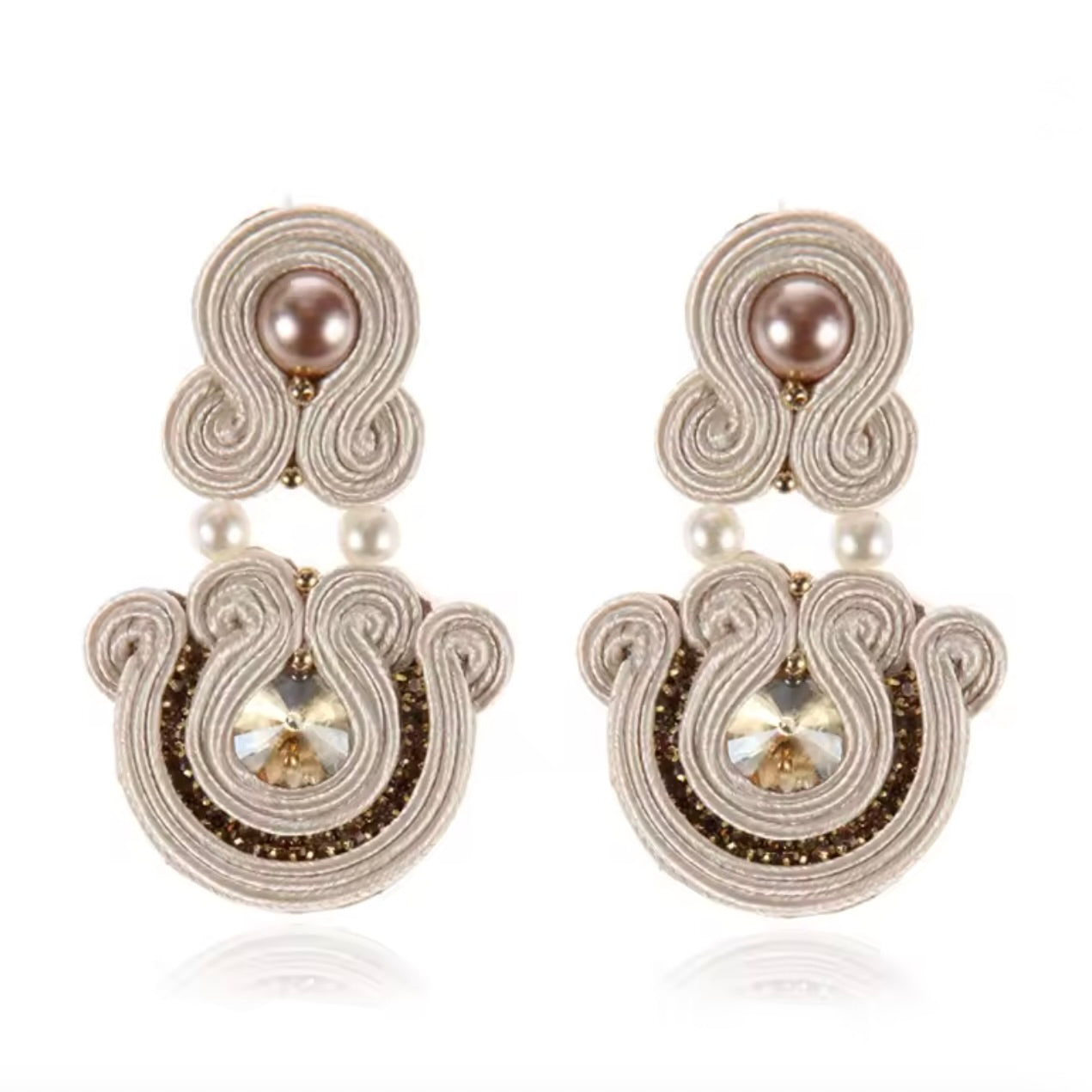 DANUBE DOORKNOCKER EARRINGS - KHAKI