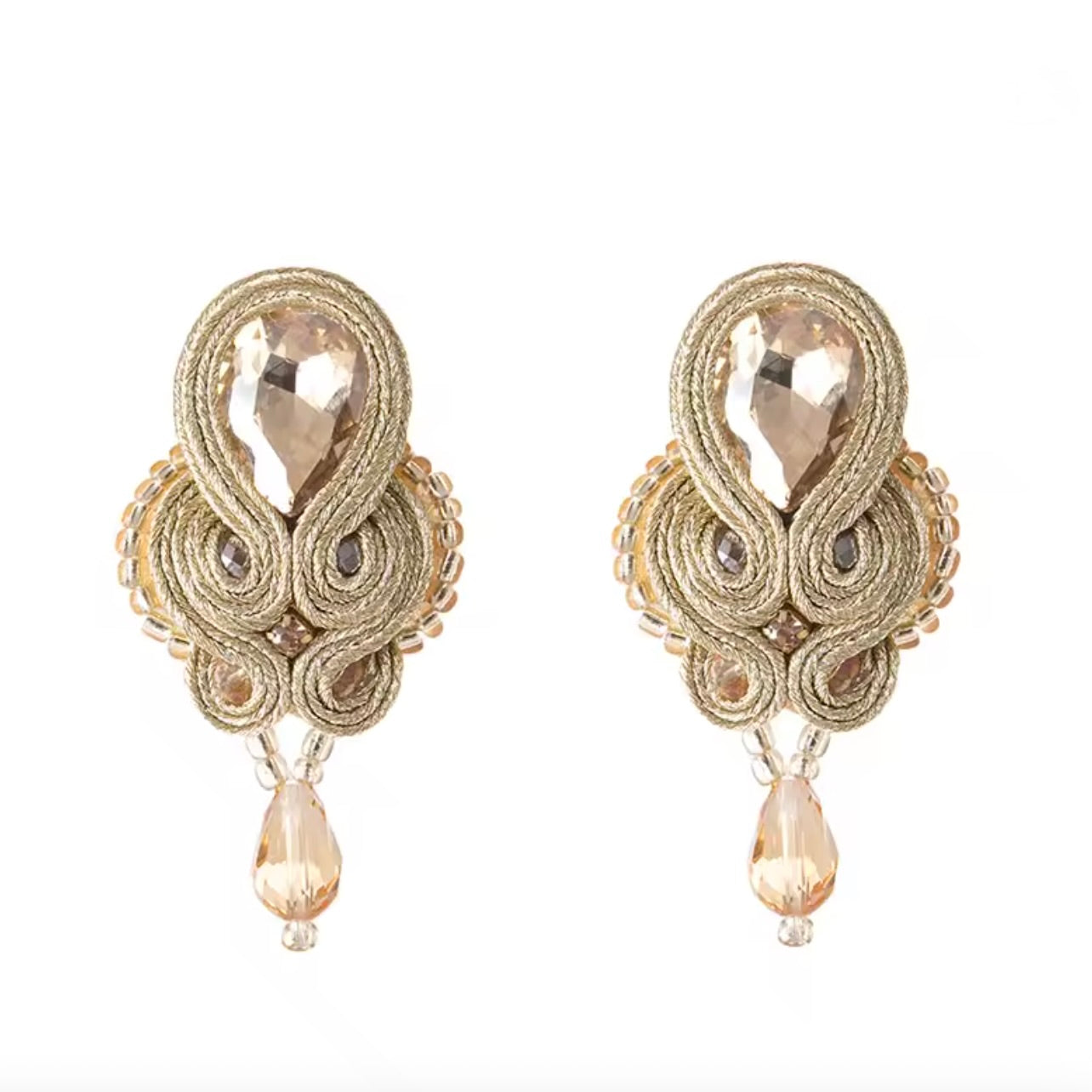 DANUBE DROP EARRINGS - KHAKI