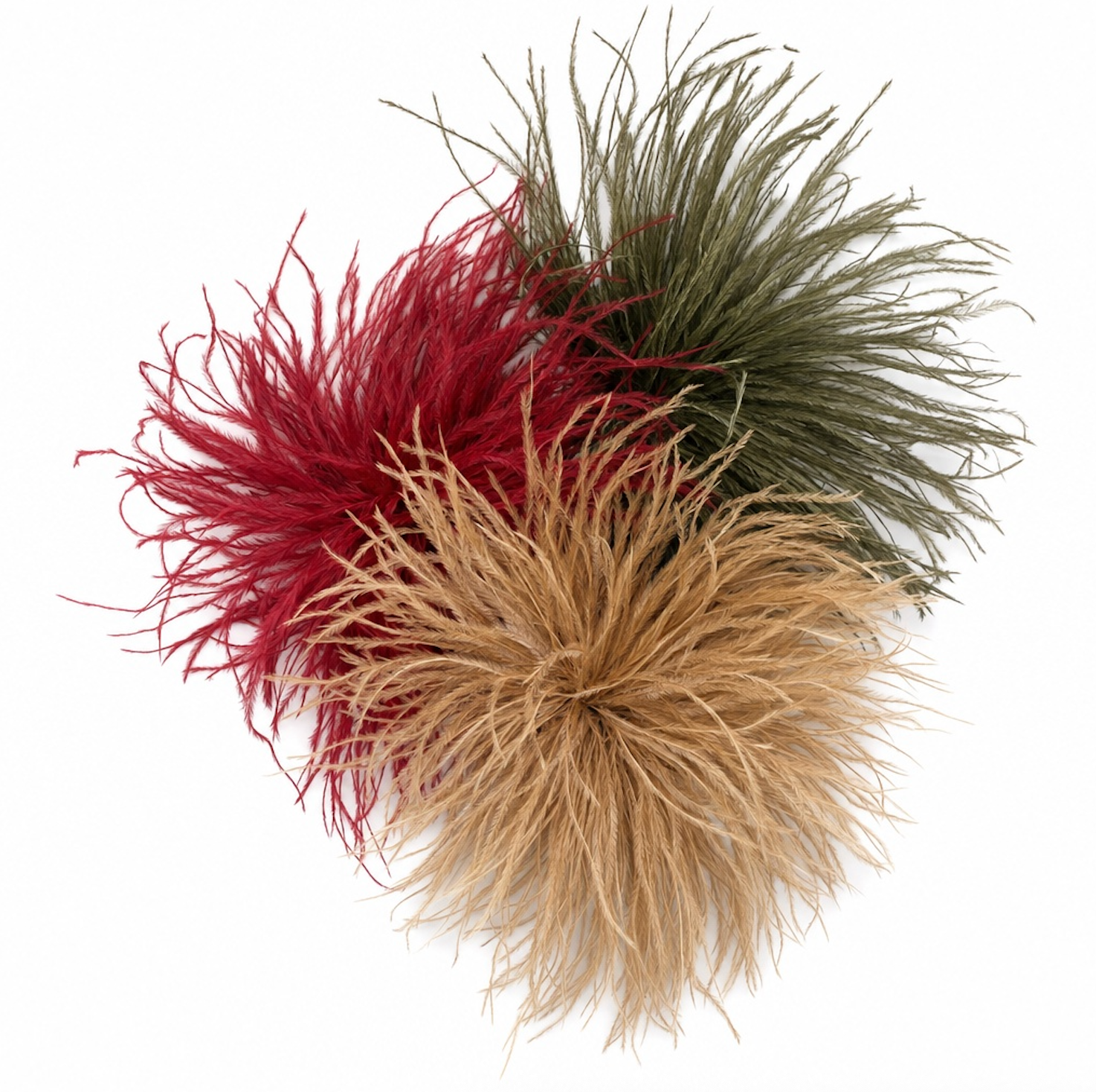 CANYON POMPOM FEATHER BROOCH SET/3 - WIND GUST