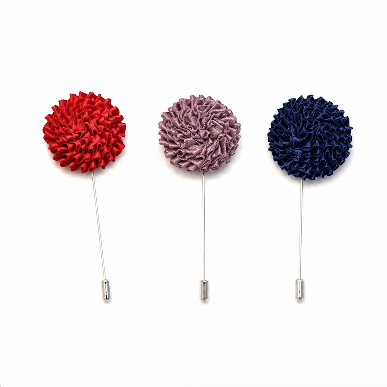 LOLLIPOP PLEATED RIBBON STICK PIN SET - KENMARE