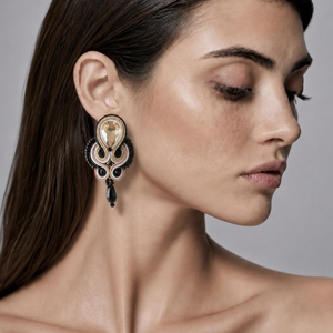 DANUBE DROP EARRINGS - KHAKI