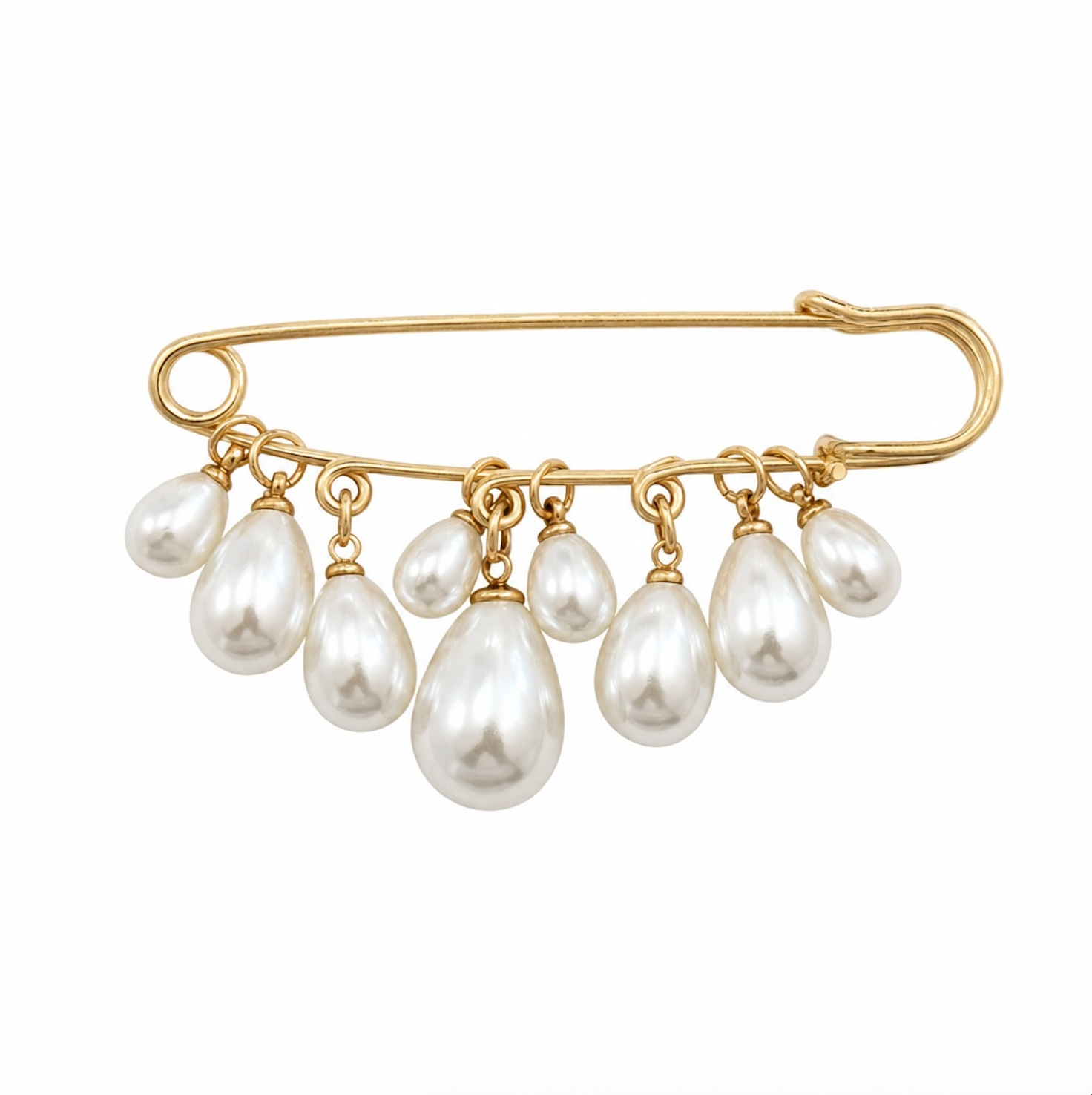 PEARL CLUSTER KILT PIN - GOLD