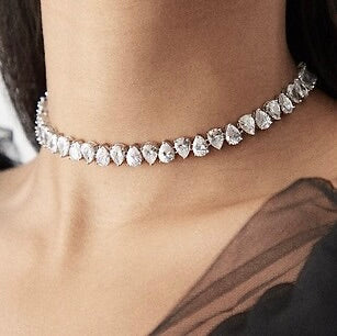 JAGGED EDGE CHOKER - RHODIUM