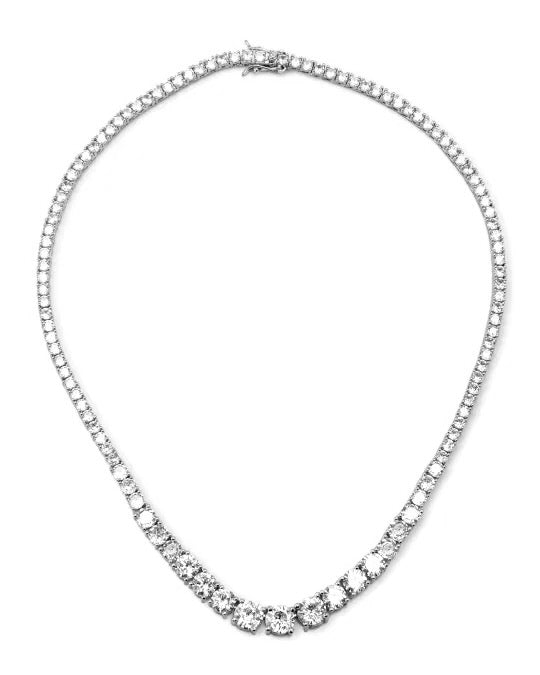 MONACO RIVIERE TENNIS NECKLACE - RHODIUM