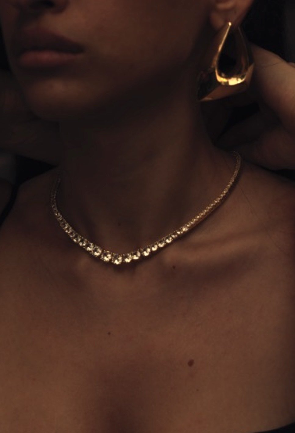 MONACO RIVIERE TENNIS CHAIN NECKLACE - GOLD