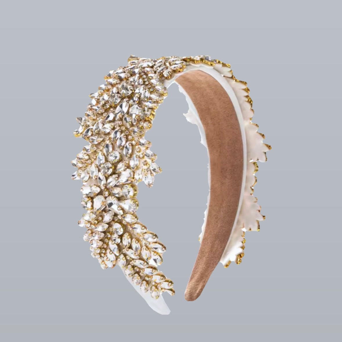 LAUREL STRASS HEADBAND -  CREME/GOLD