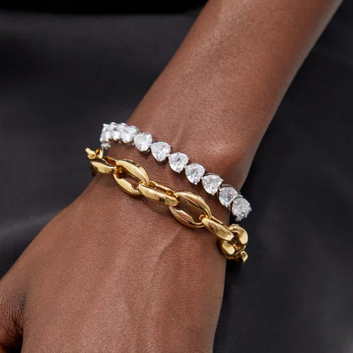 Amazon.com: Crystal Charms Multilayer Bracelets - 3PCS Gold/Silver/Rose  Gold Corn Chain Bracelet for Women, Tree of Life Heart Shaped Stretch  Bracelet(