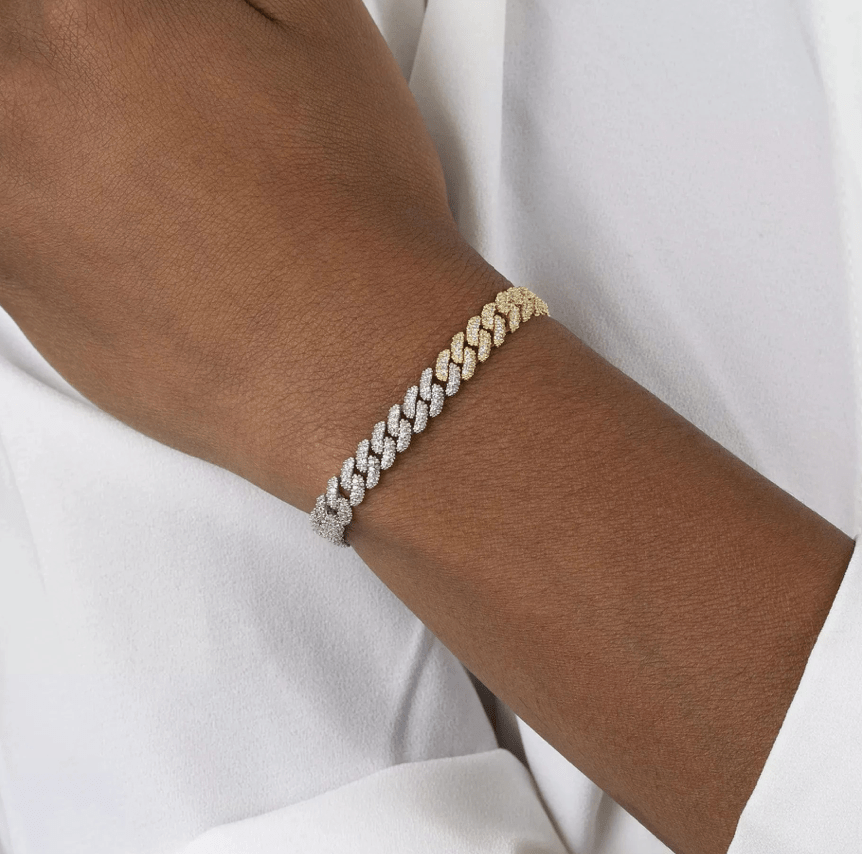 PAVE CURB SWAG BRACELET - COMBO