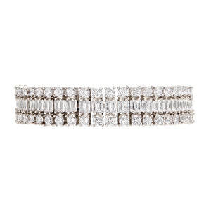 The FALLON Double Diamante Bracelet in rhodium. Statement bracelet made from plated brass and cubic zirconia crystal.