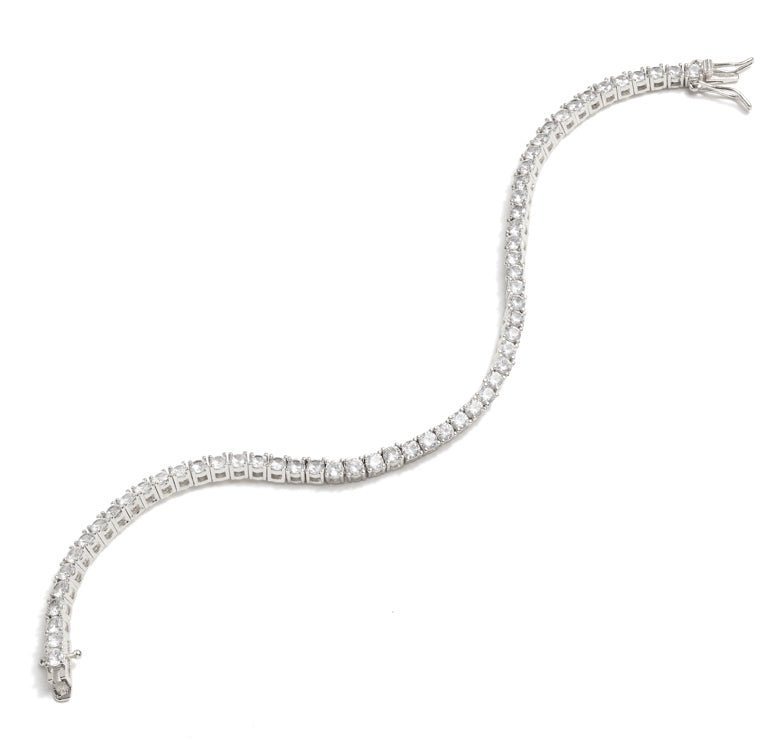 GRACE TENNIS BRACELET  - RHODIUM