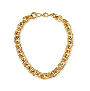 a gold chain bracelet on a white background