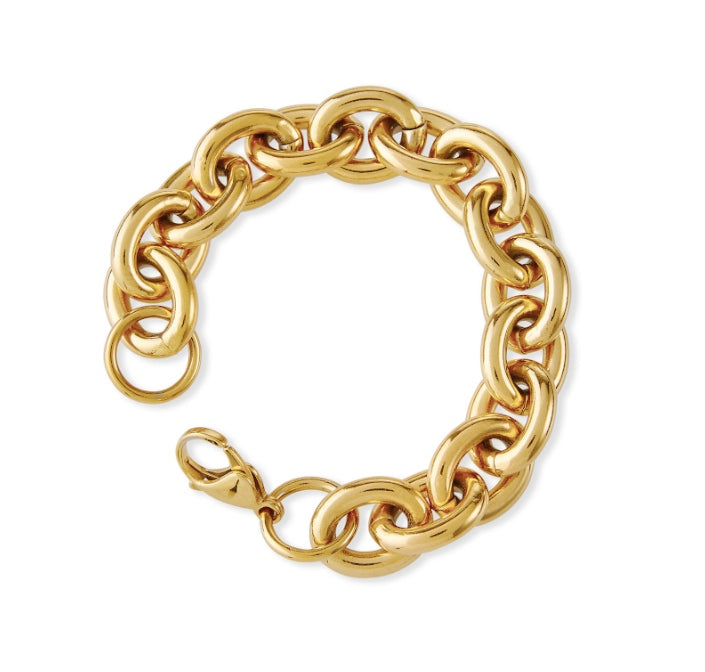 14K Gold Chunky Rolo Chain Bracelet