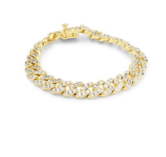 RUTH PAVE CURB SWAG BRACELET - GOLD