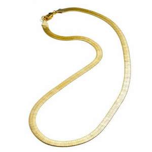 The FALLON Medium Herringbone Chain Necklace in gold plated brass.